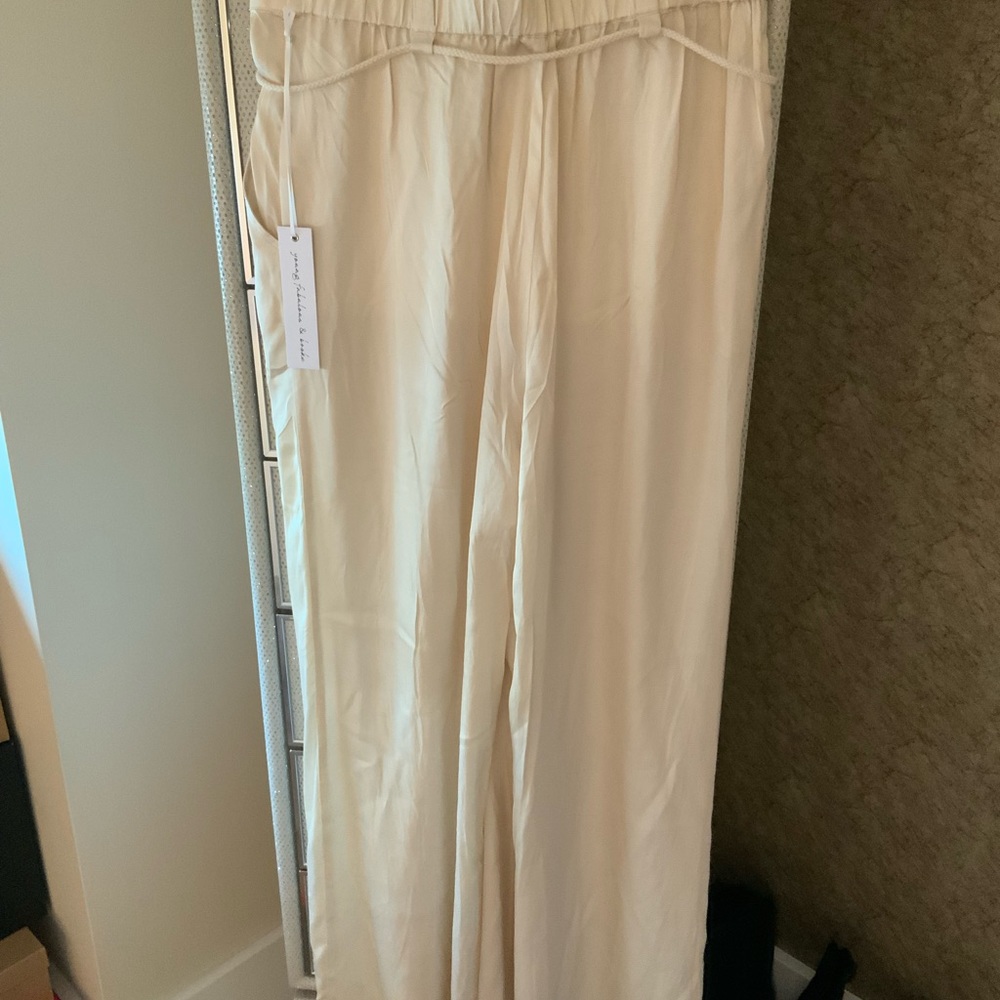 Beige silky pants beautiful light summer pant or pool pant - Picture 2 of 4